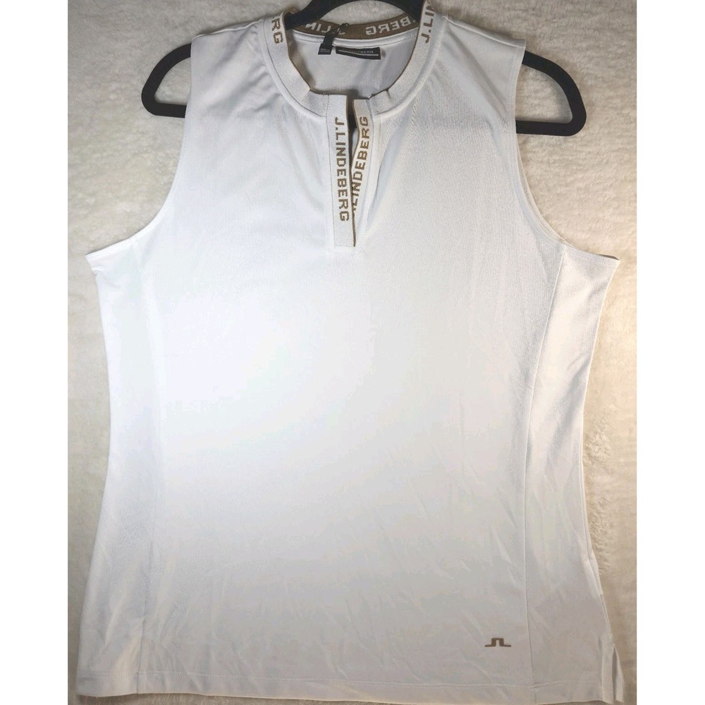 J.Lindeberg Leya Women's Sleeveless Golf Top Mock Neck White XL NWT